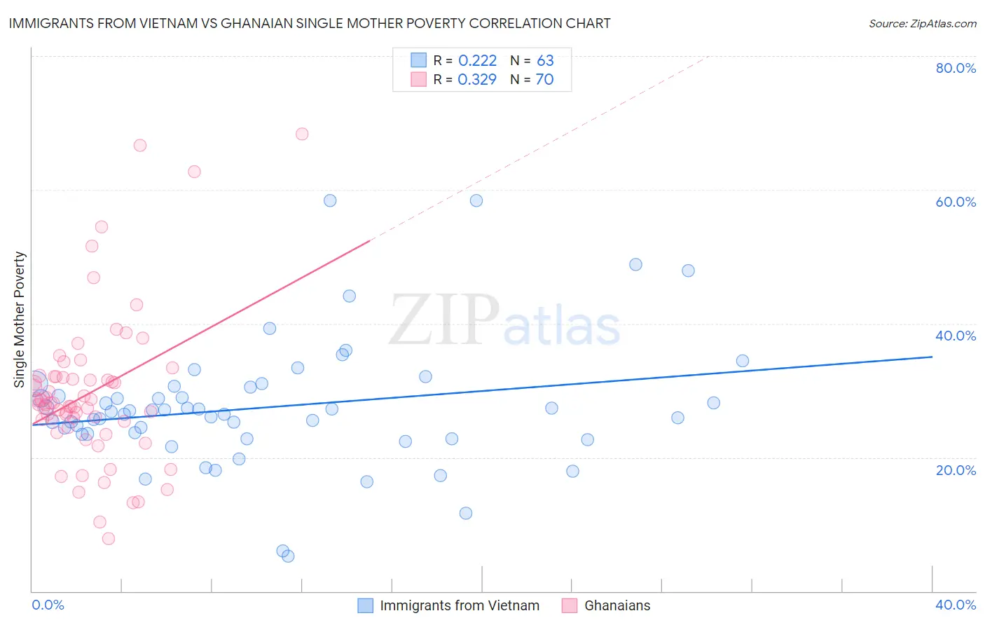 Immigrants from Vietnam vs Ghanaian Single Mother Poverty