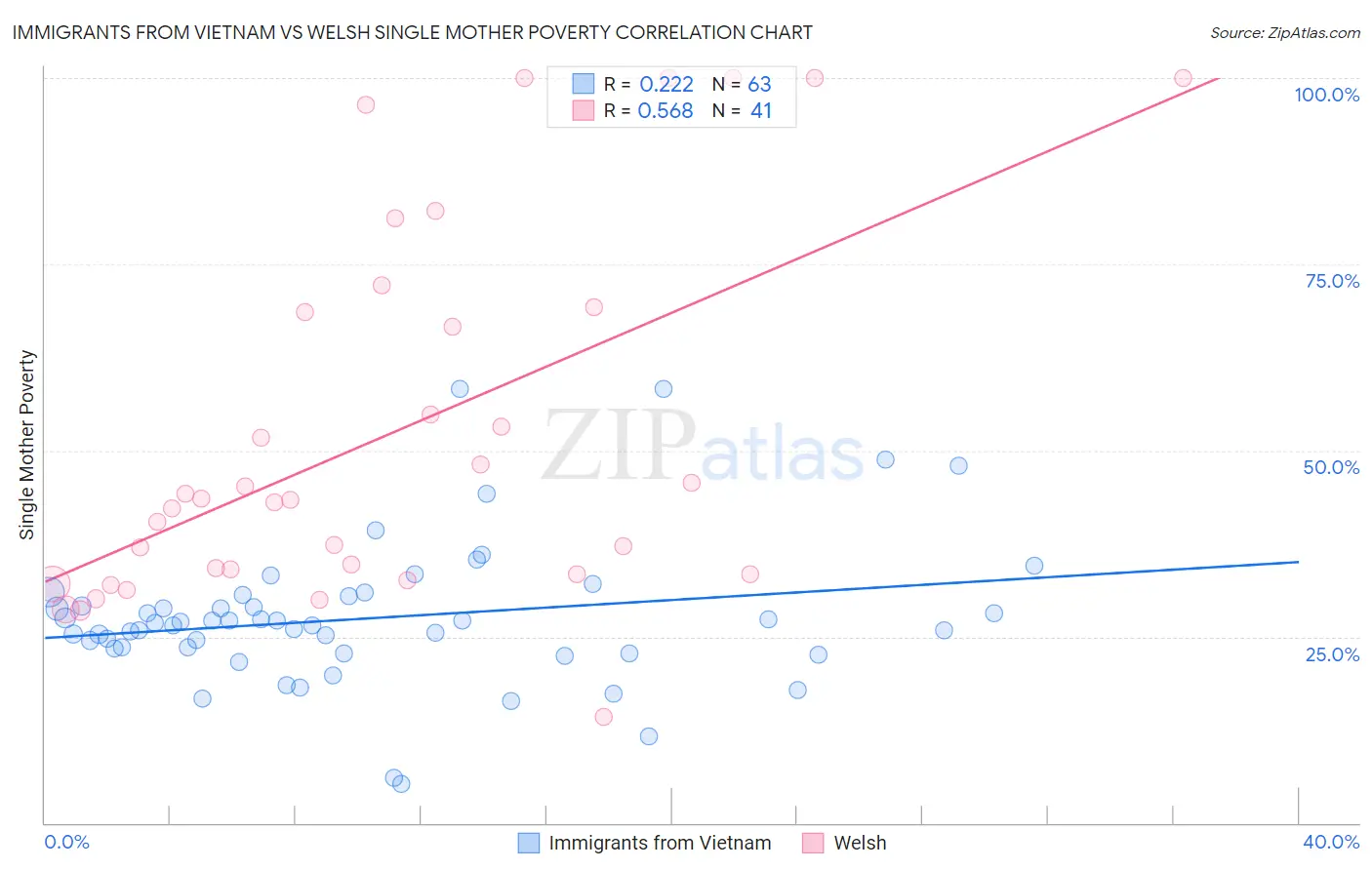 Immigrants from Vietnam vs Welsh Single Mother Poverty