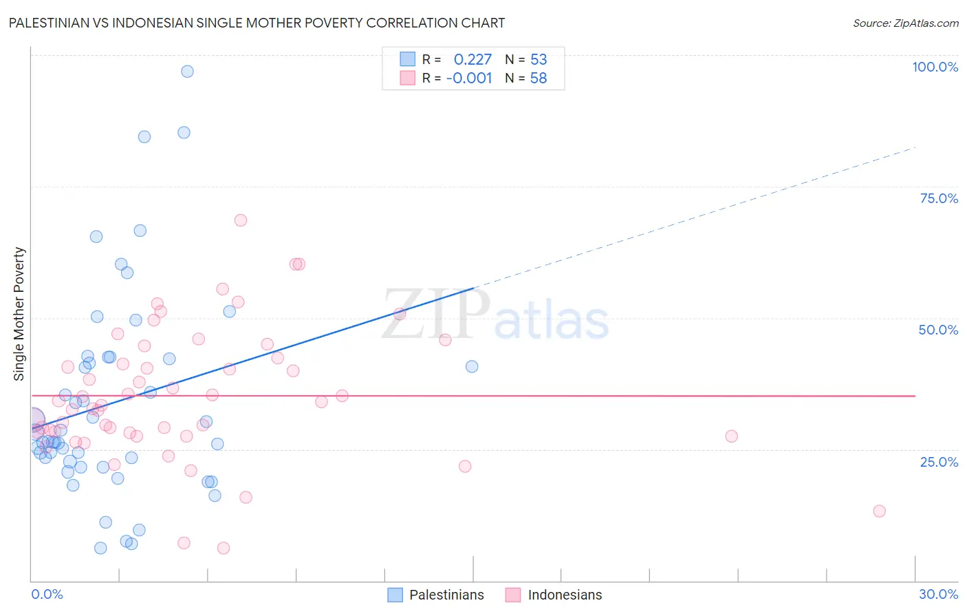 Palestinian vs Indonesian Single Mother Poverty