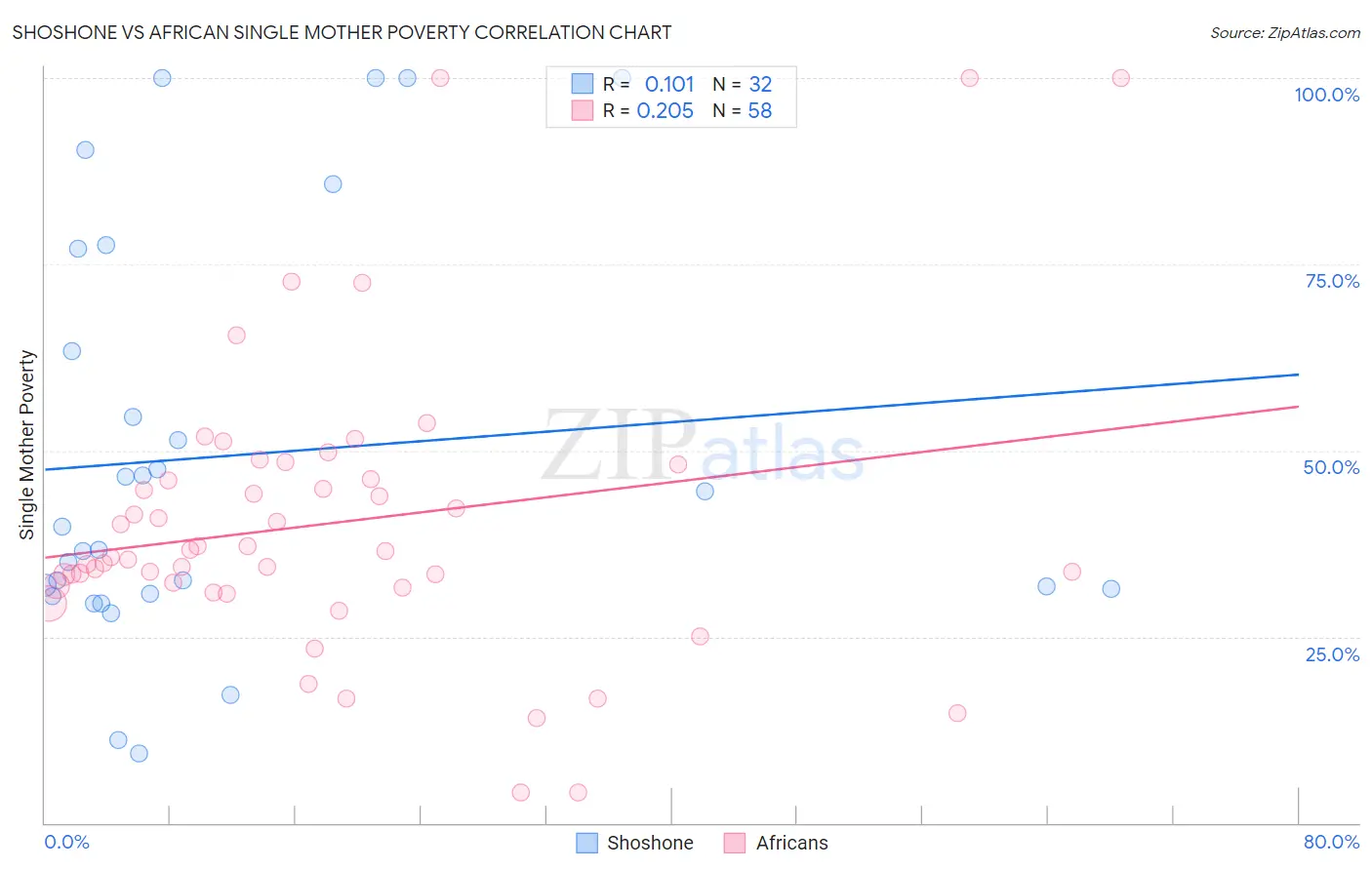 Shoshone vs African Single Mother Poverty