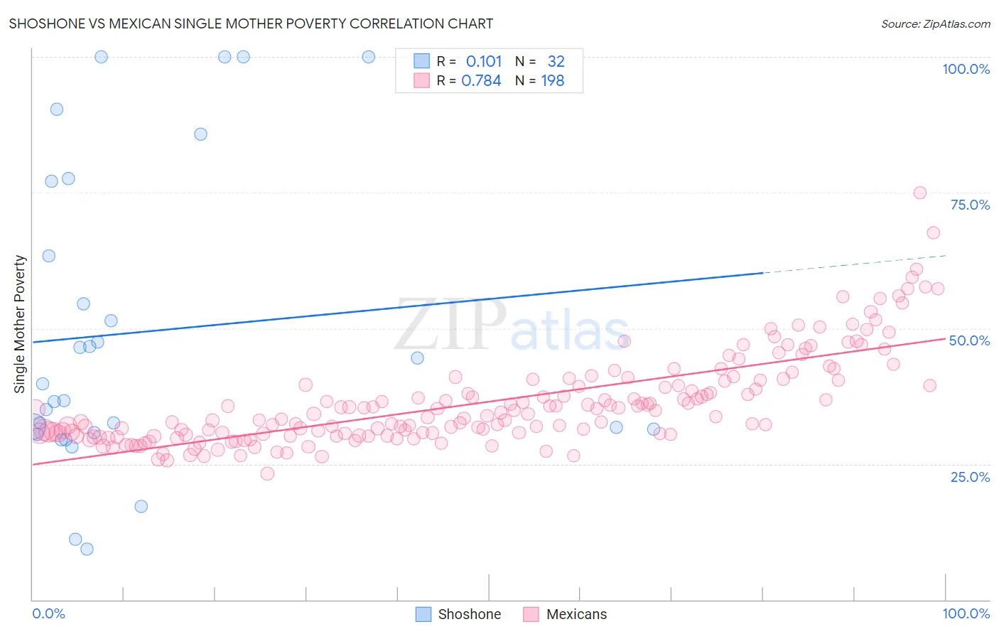 Shoshone vs Mexican Single Mother Poverty