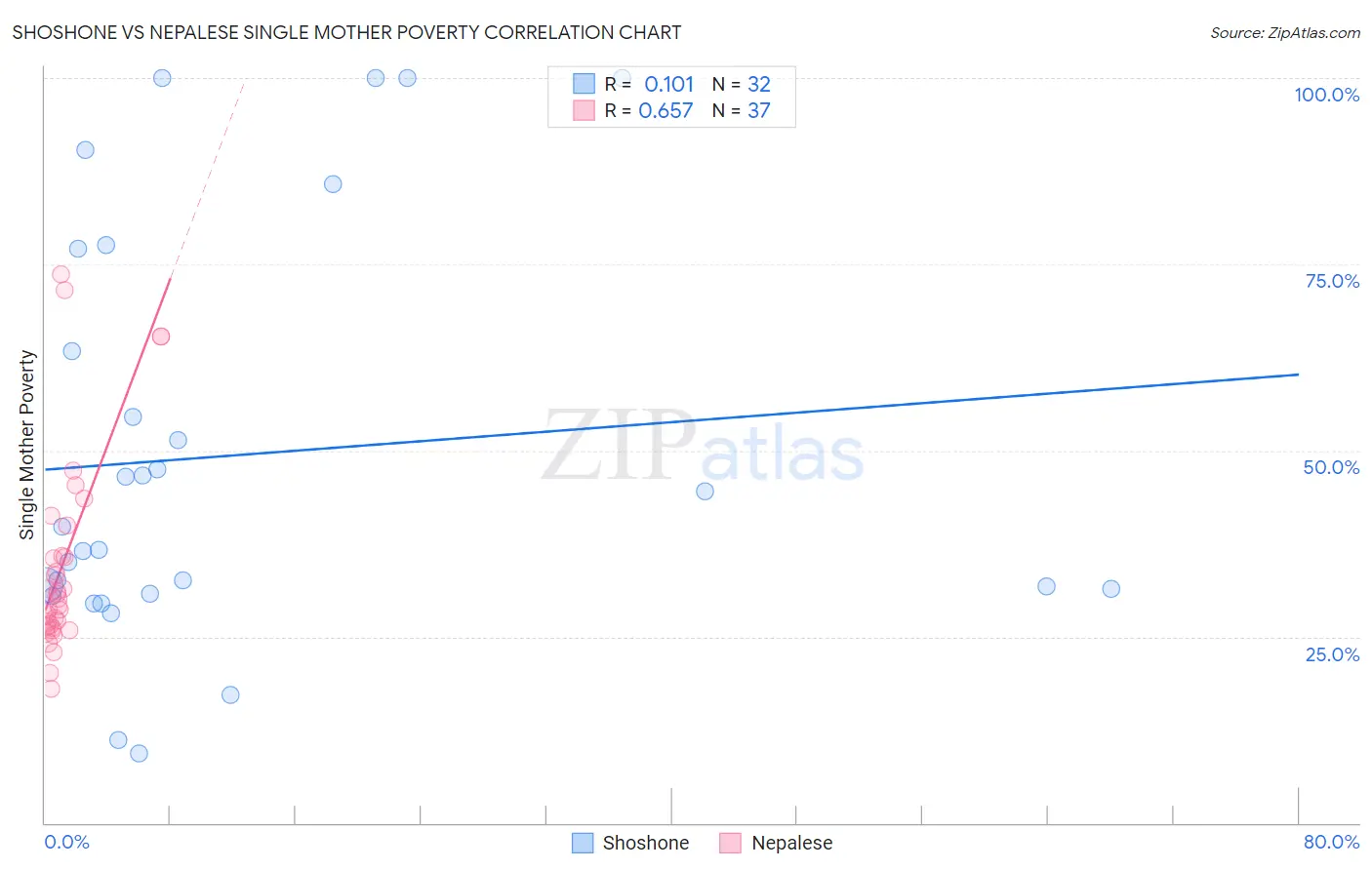 Shoshone vs Nepalese Single Mother Poverty