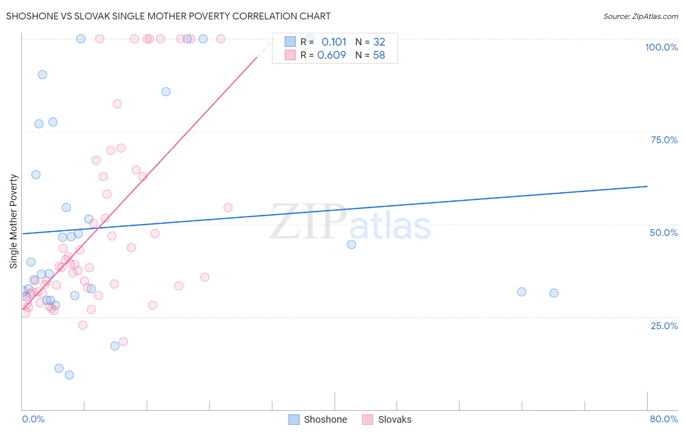 Shoshone vs Slovak Single Mother Poverty