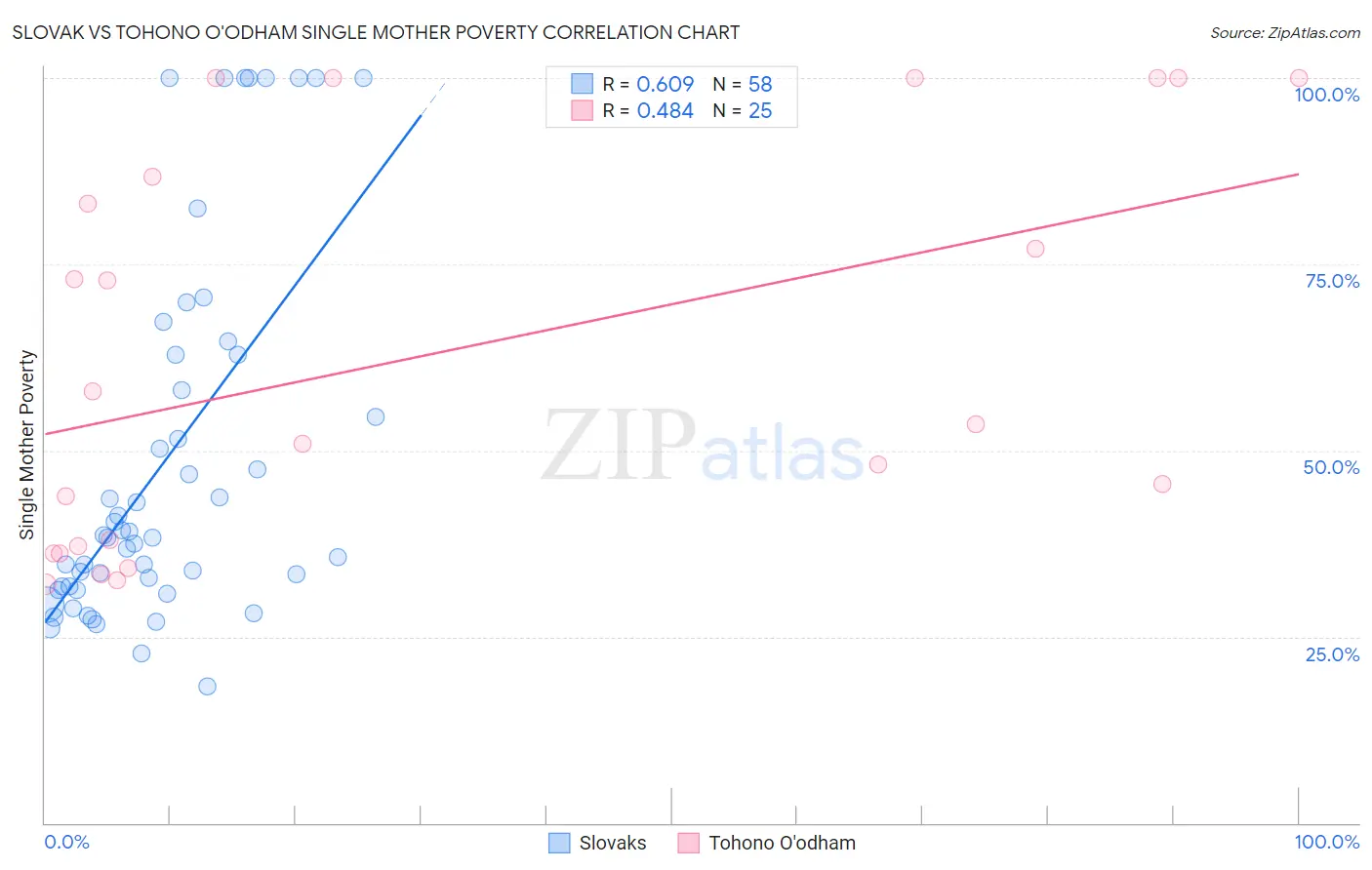 Slovak vs Tohono O'odham Single Mother Poverty