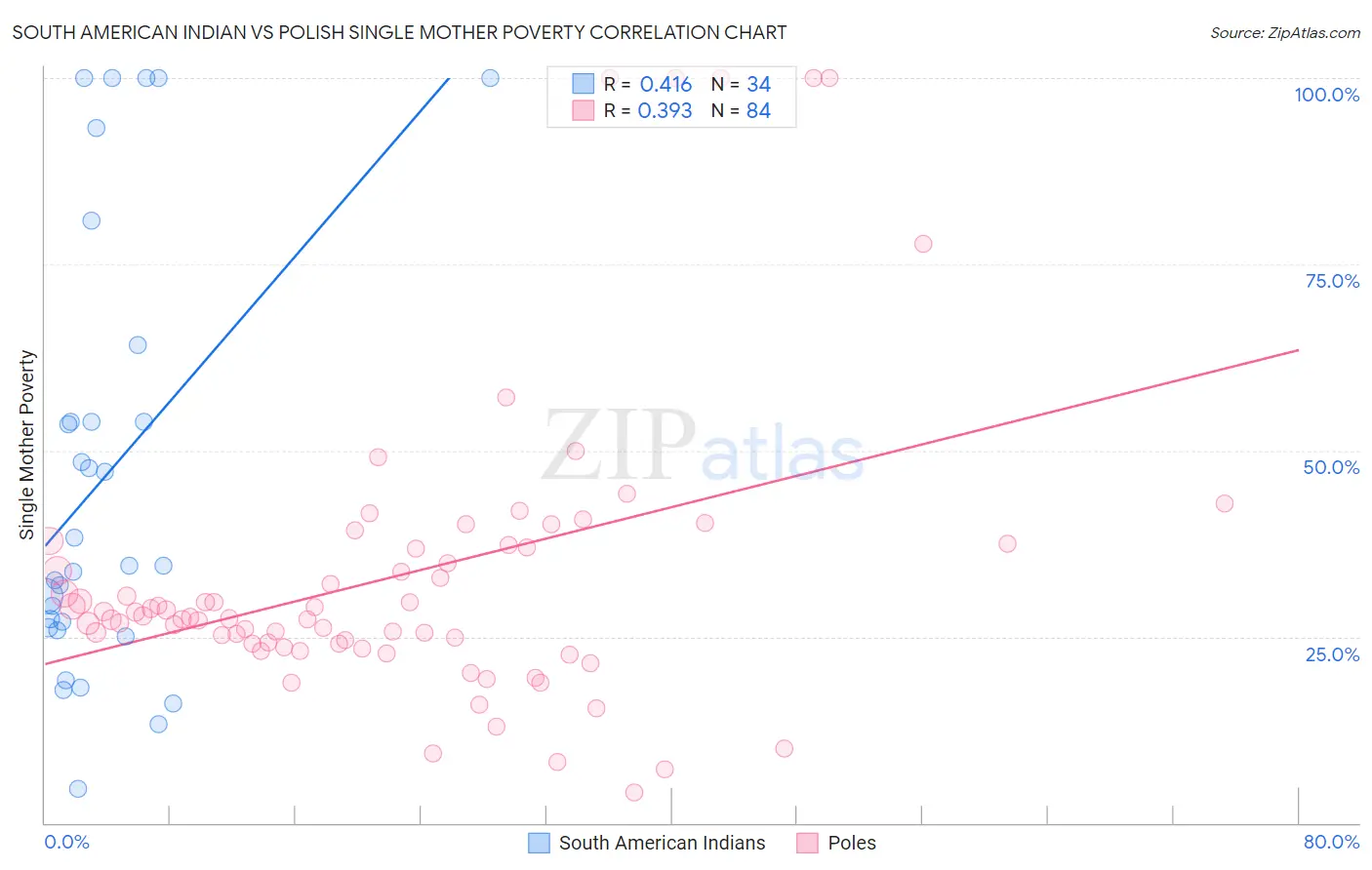 South American Indian vs Polish Single Mother Poverty