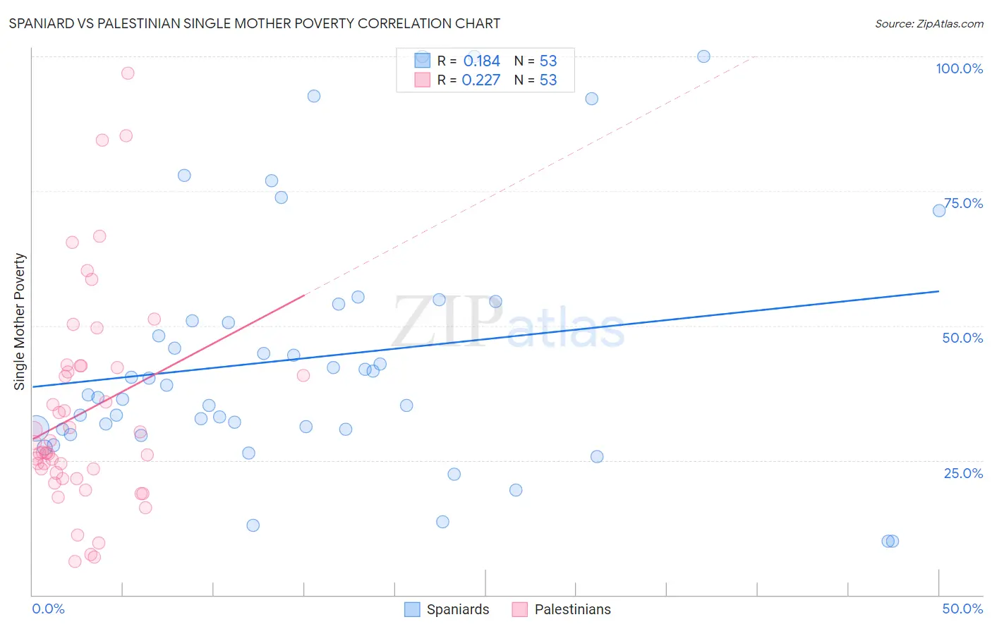 Spaniard vs Palestinian Single Mother Poverty