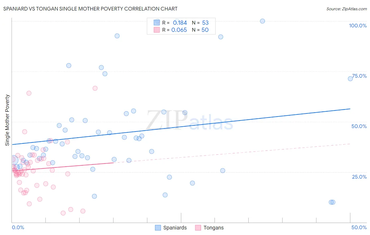 Spaniard vs Tongan Single Mother Poverty