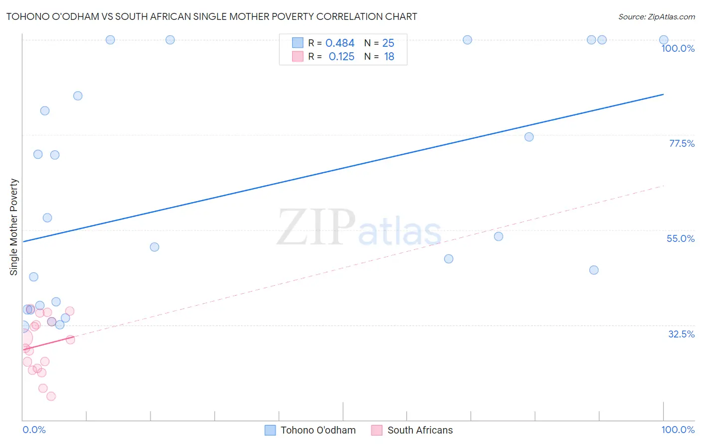 Tohono O'odham vs South African Single Mother Poverty