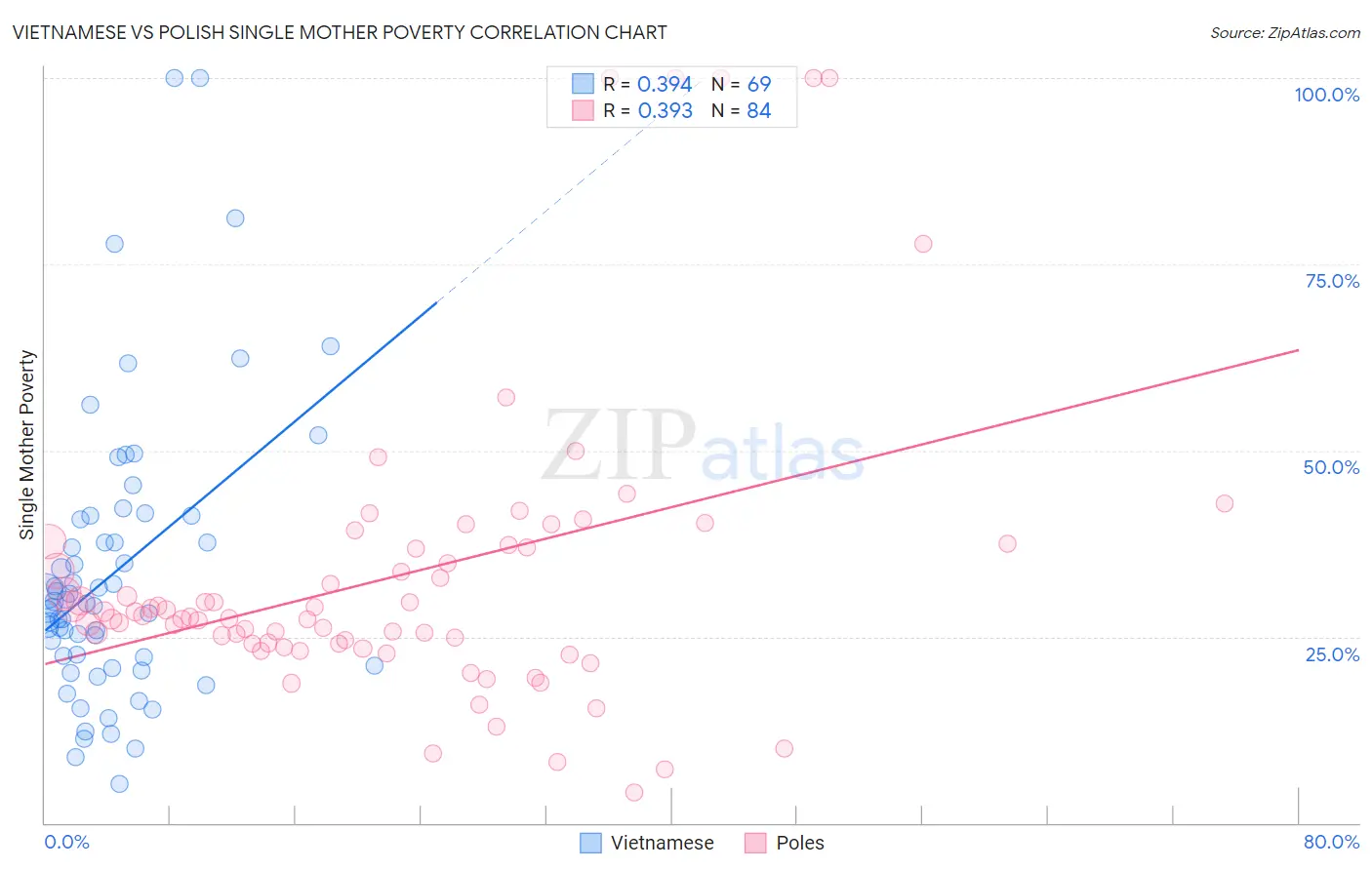 Vietnamese vs Polish Single Mother Poverty