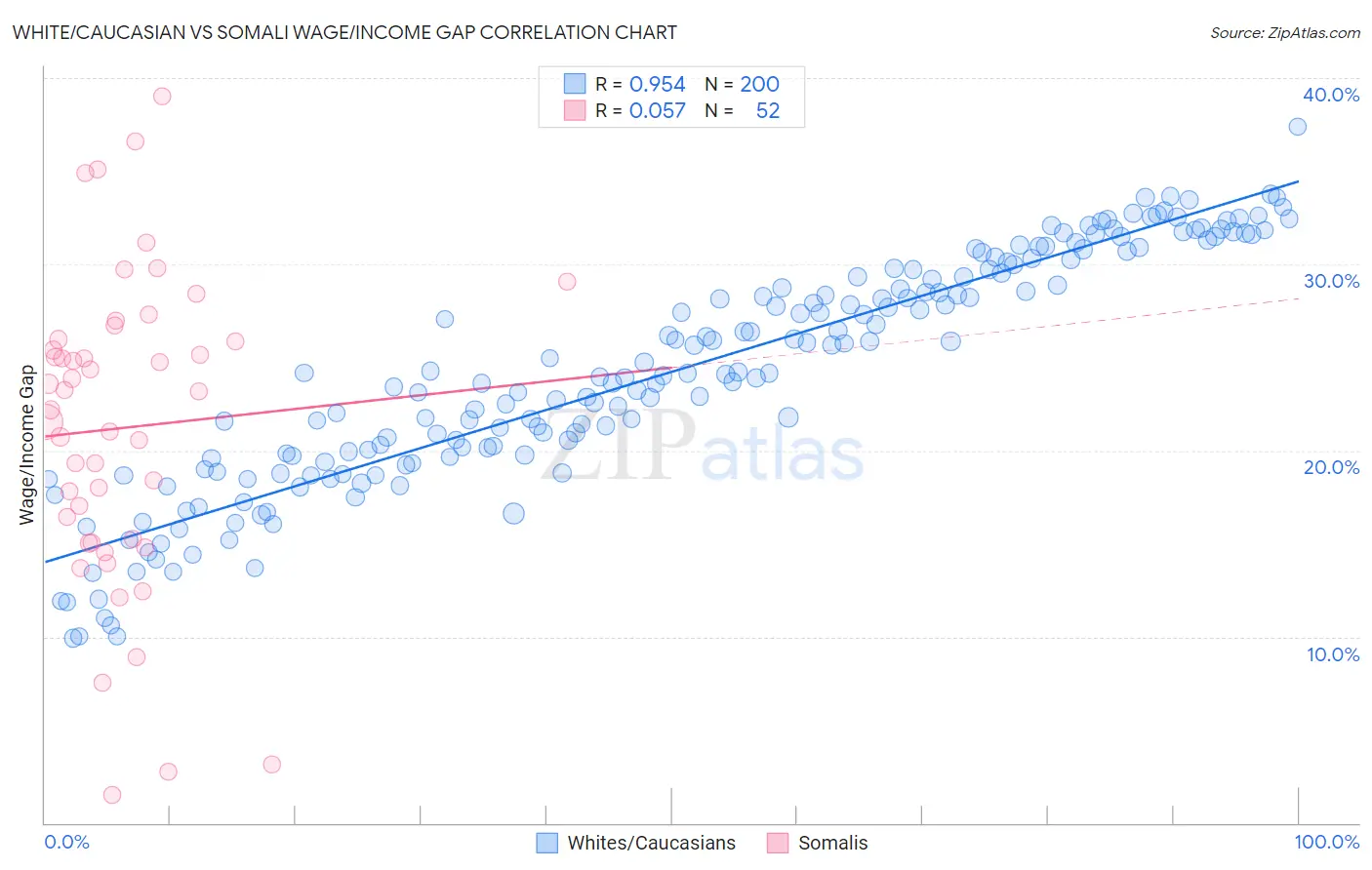 White/Caucasian vs Somali Wage/Income Gap