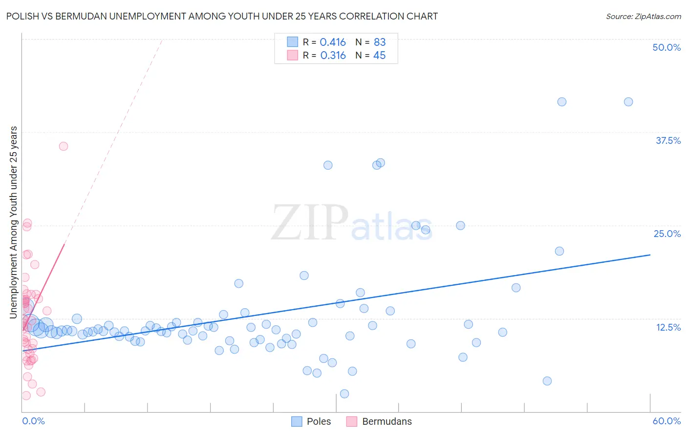 Polish vs Bermudan Unemployment Among Youth under 25 years