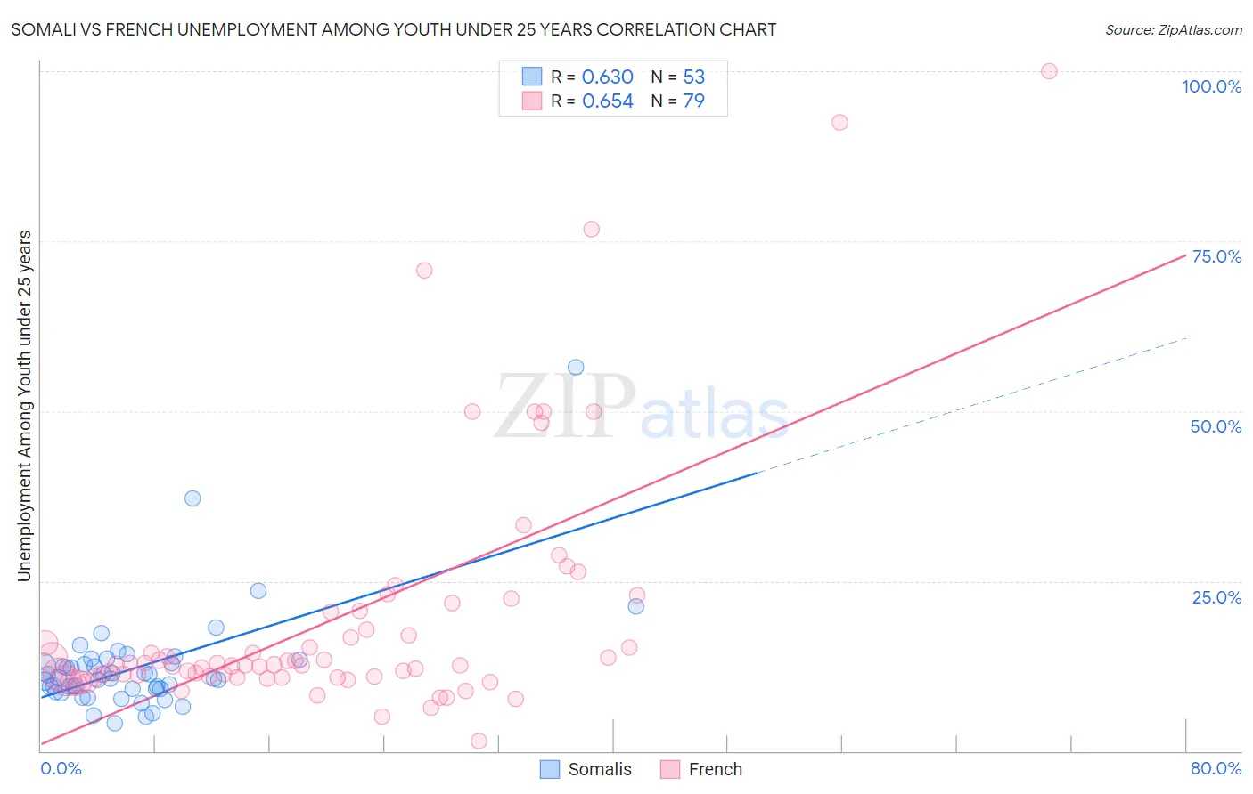 Somali vs French Unemployment Among Youth under 25 years