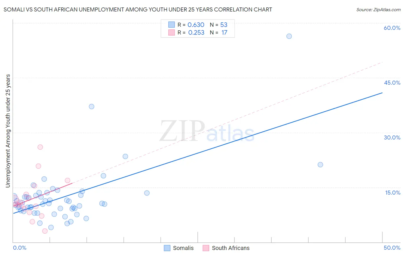 Somali vs South African Unemployment Among Youth under 25 years