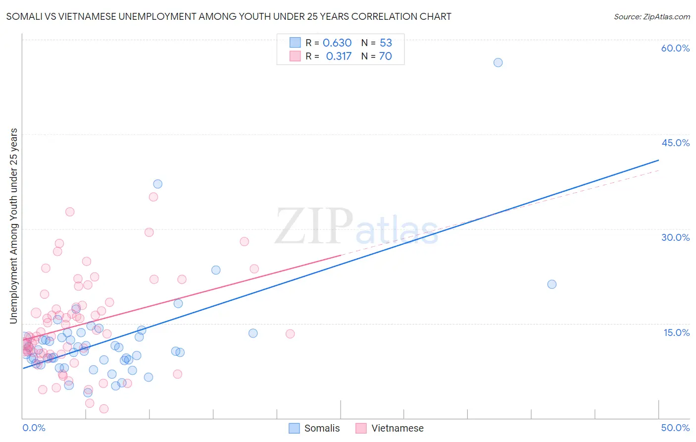 Somali vs Vietnamese Unemployment Among Youth under 25 years