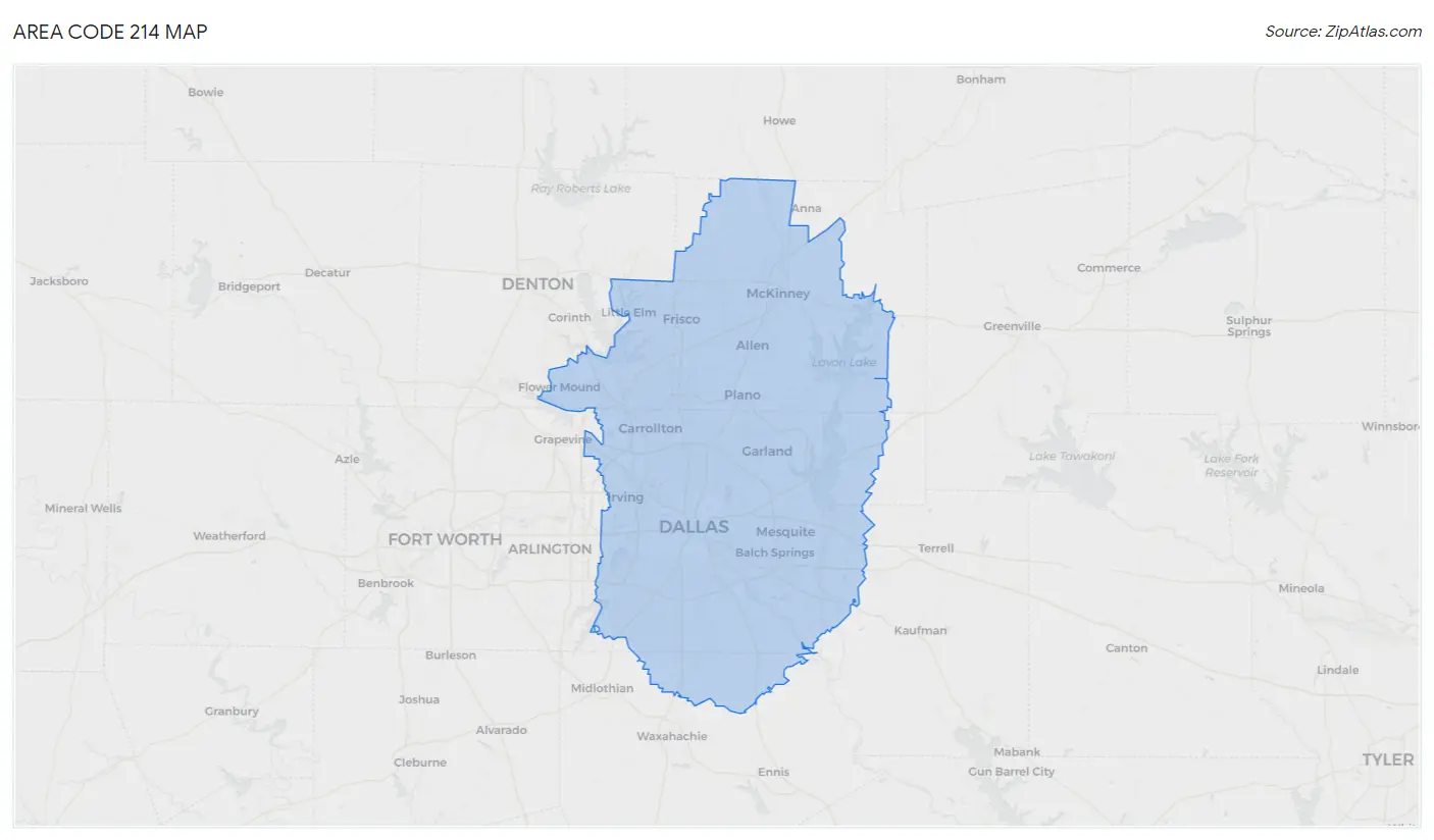 214 Area Code Texas 2023 Zip Atlas
