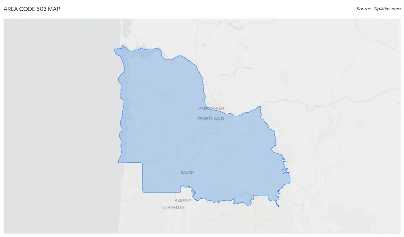503 Area Code, Oregon 2023 Zip Atlas