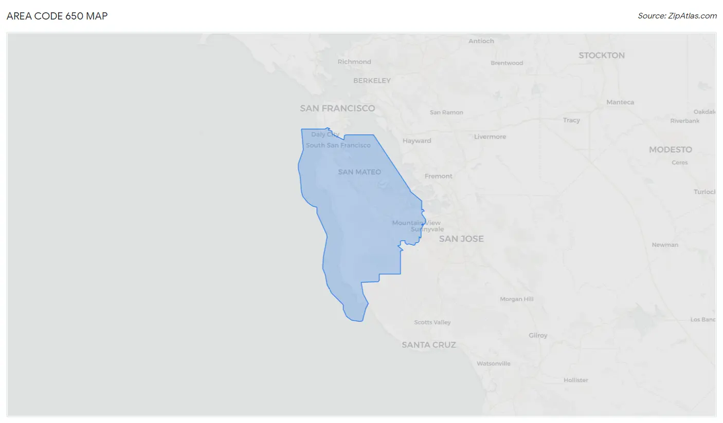 What Area Code Is 650 Belong To 650 Area Code | California | 2023 | Zip Atlas
