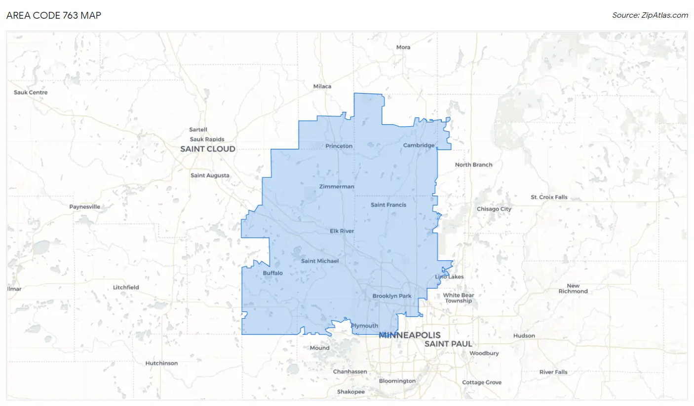 763 Area Code Map, Where Is 763 Area Code In Minnesota, 50% OFF