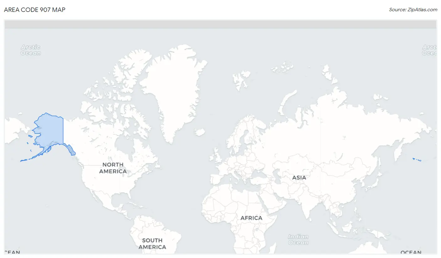 907 Area Code, Alaska 2023 Zip Atlas