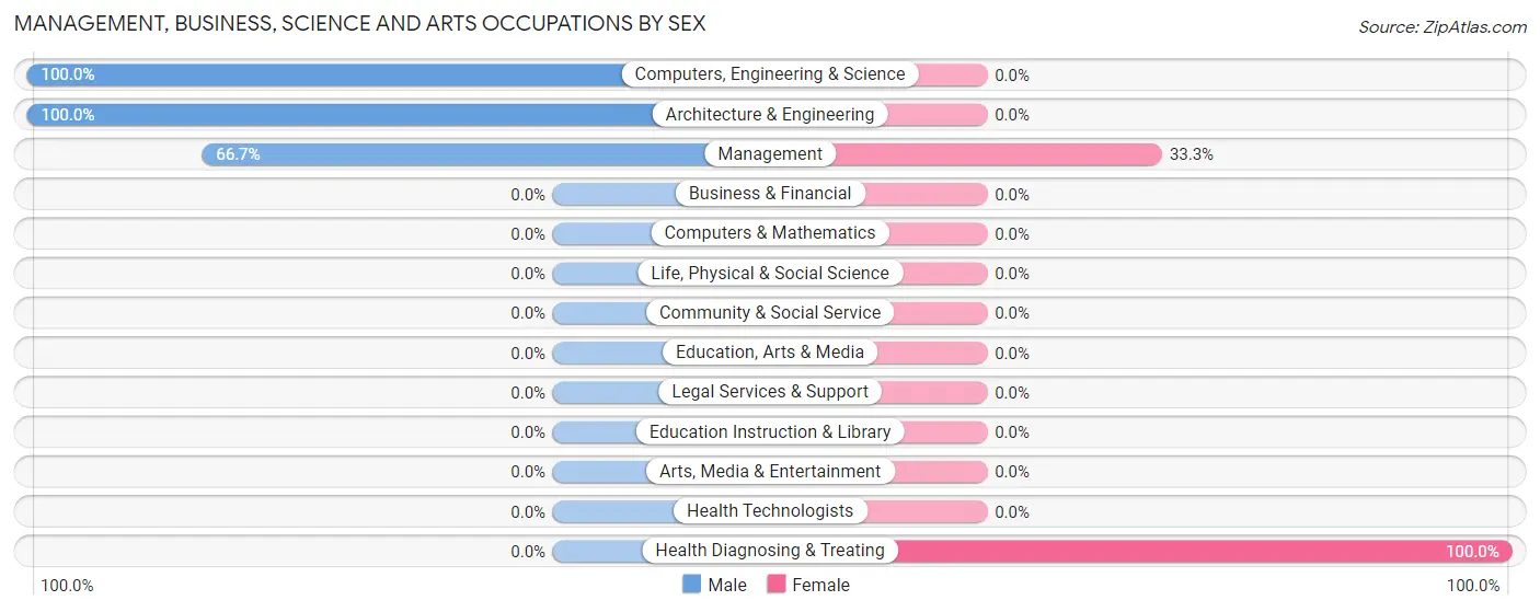 Management, Business, Science and Arts Occupations by Sex in Burdette