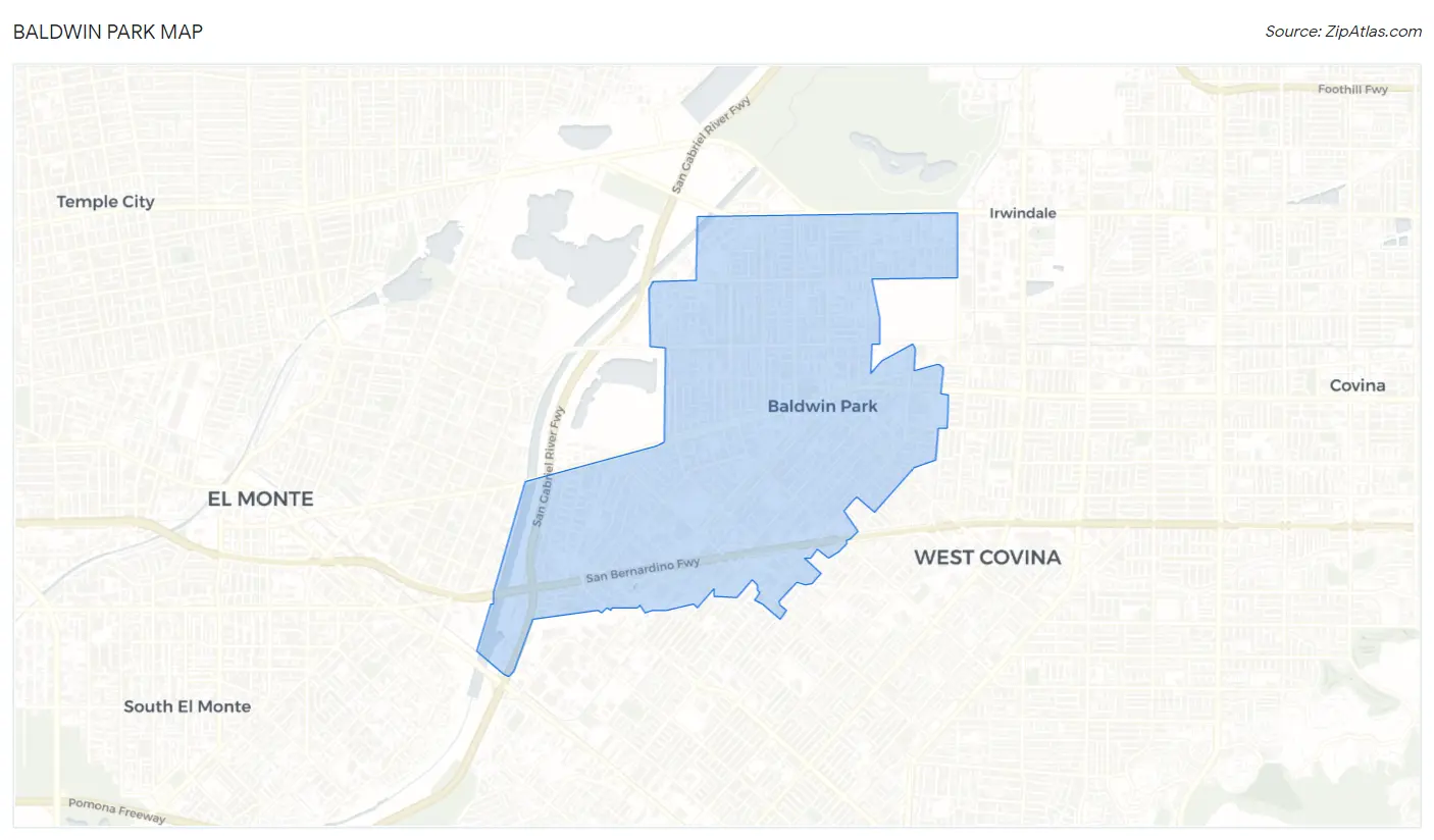 Baldwin Park, CA Zip Codes Map & Profile 2023 Zip Atlas