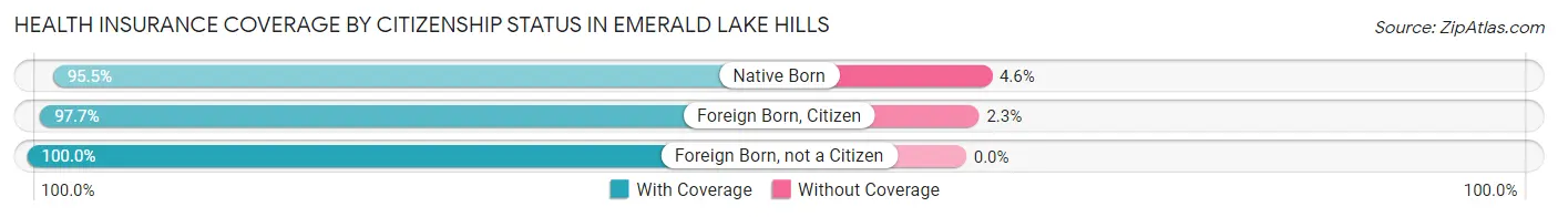 Health Insurance Coverage by Citizenship Status in Emerald Lake Hills