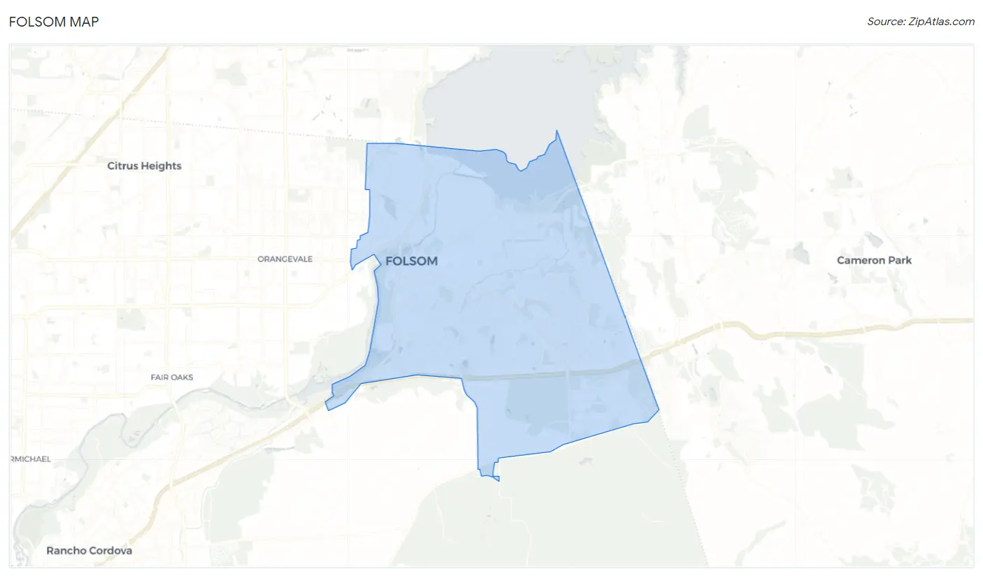 Folsom, CA Zip Codes Map & Profile 2023 Zip Atlas