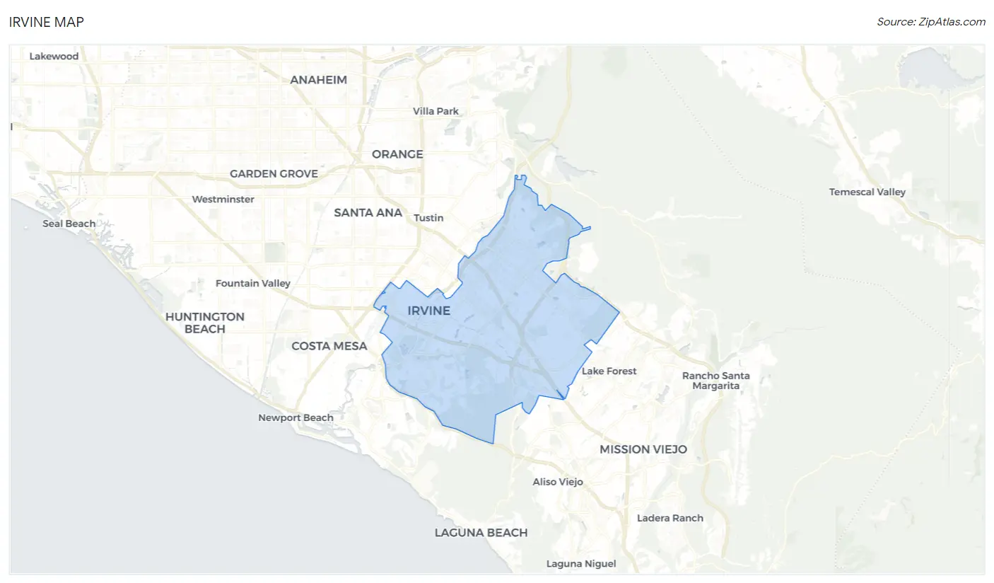 Irvine, CA Zip Codes Map & Profile 2023 Zip Atlas