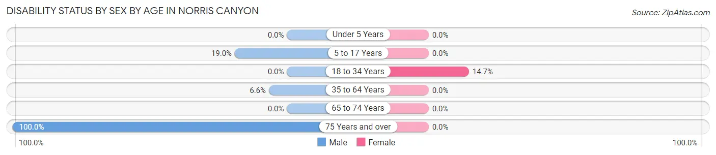 Disability Status by Sex by Age in Norris Canyon