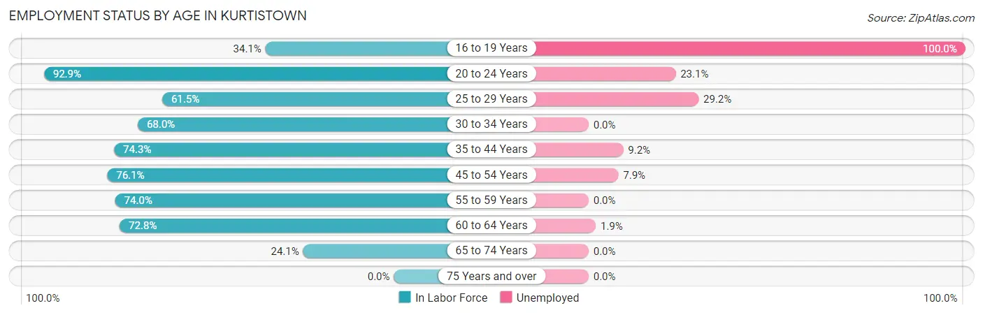 Employment Status by Age in Kurtistown