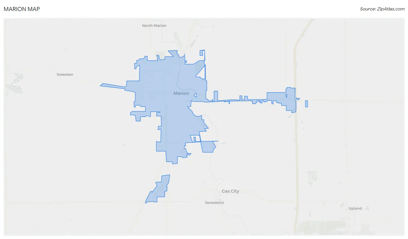 Marion, IN Zip Codes Map & Profile 2023 Zip Atlas
