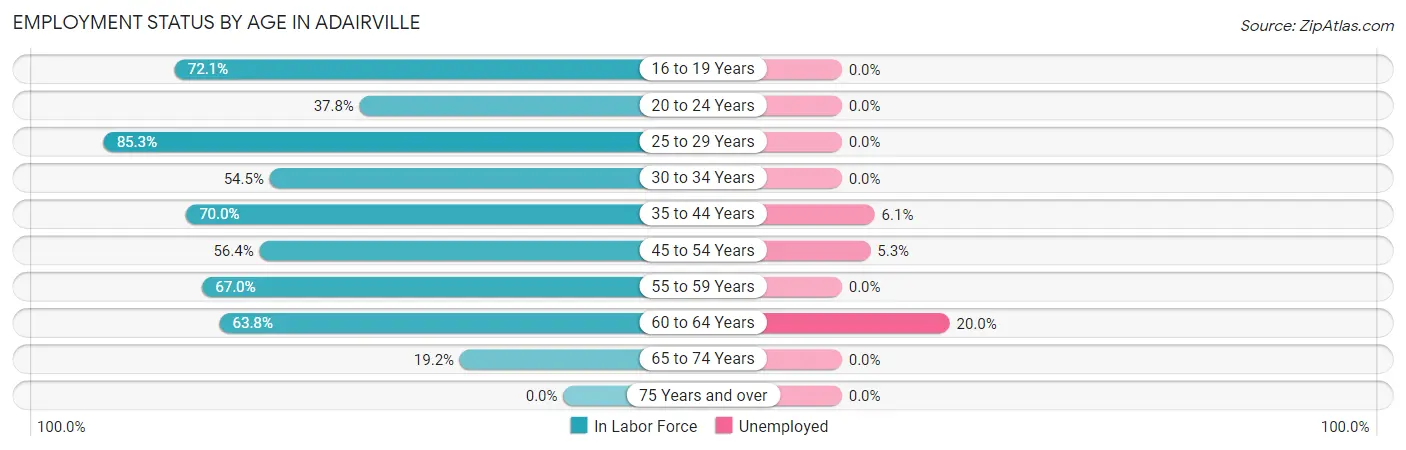 Employment Status by Age in Adairville