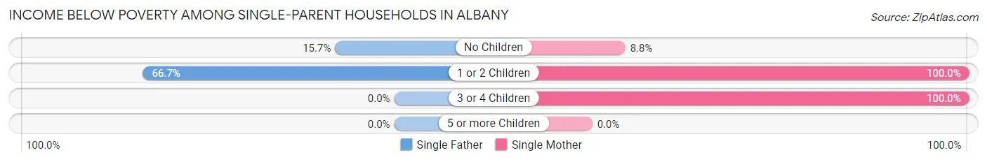 Income Below Poverty Among Single-Parent Households in Albany