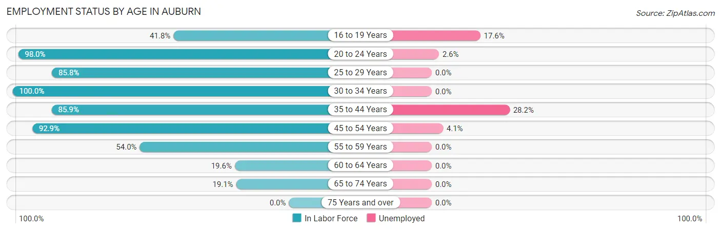 Employment Status by Age in Auburn