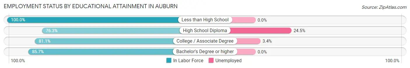 Employment Status by Educational Attainment in Auburn