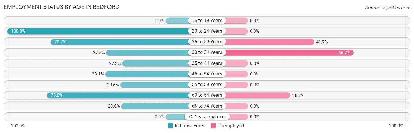 Employment Status by Age in Bedford