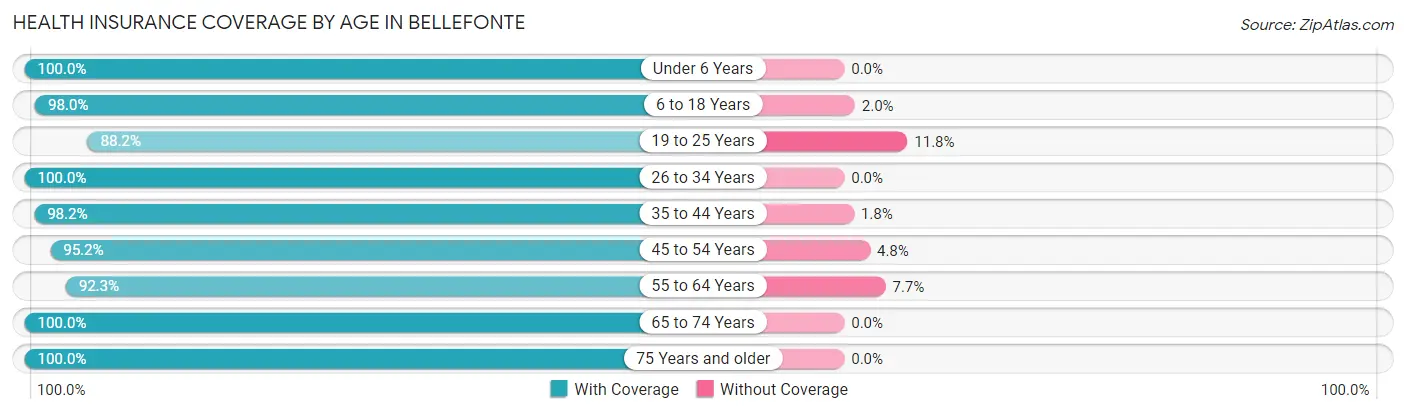 Health Insurance Coverage by Age in Bellefonte