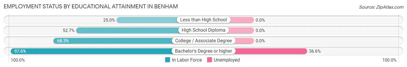 Employment Status by Educational Attainment in Benham