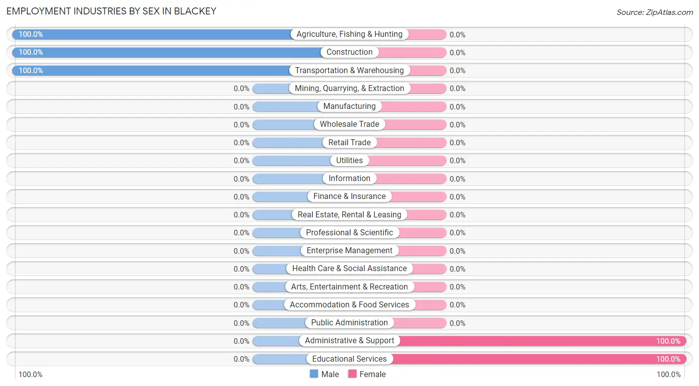 Employment Industries by Sex in Blackey