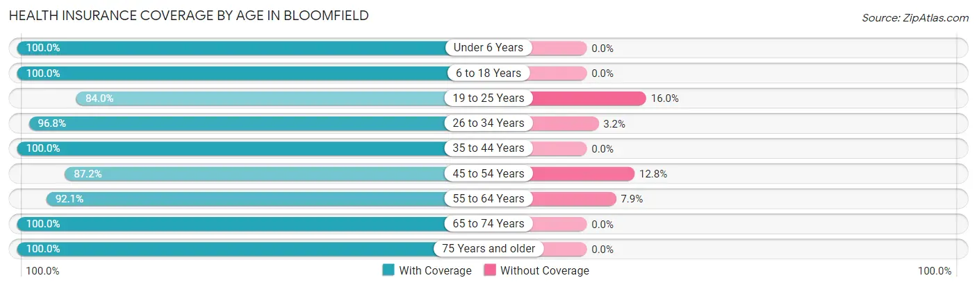 Health Insurance Coverage by Age in Bloomfield