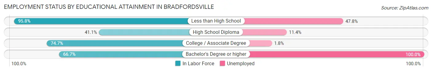 Employment Status by Educational Attainment in Bradfordsville
