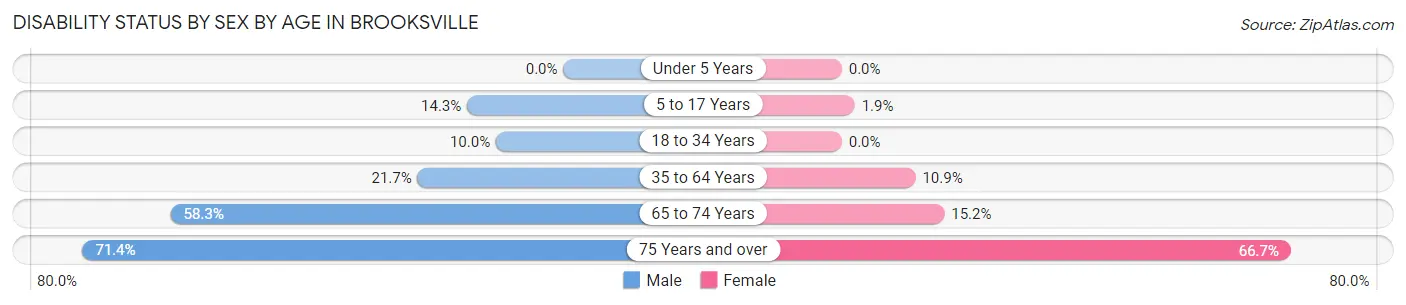 Disability Status by Sex by Age in Brooksville