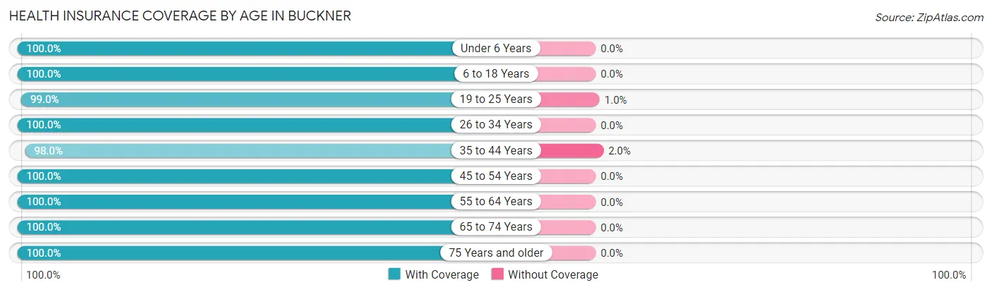 Health Insurance Coverage by Age in Buckner