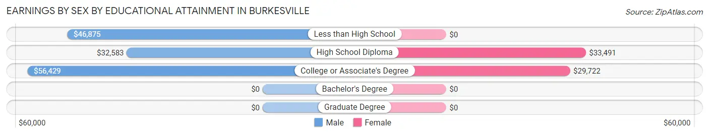 Earnings by Sex by Educational Attainment in Burkesville