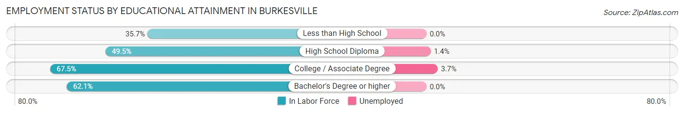 Employment Status by Educational Attainment in Burkesville