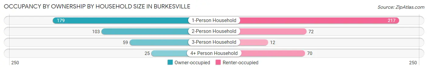 Occupancy by Ownership by Household Size in Burkesville