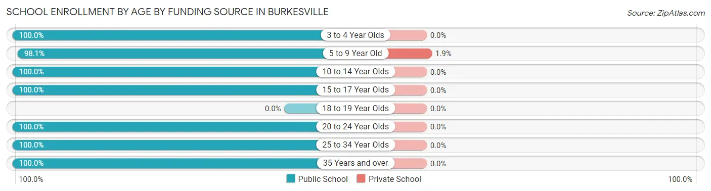 School Enrollment by Age by Funding Source in Burkesville