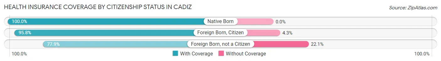 Health Insurance Coverage by Citizenship Status in Cadiz