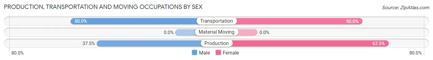 Production, Transportation and Moving Occupations by Sex in Campton