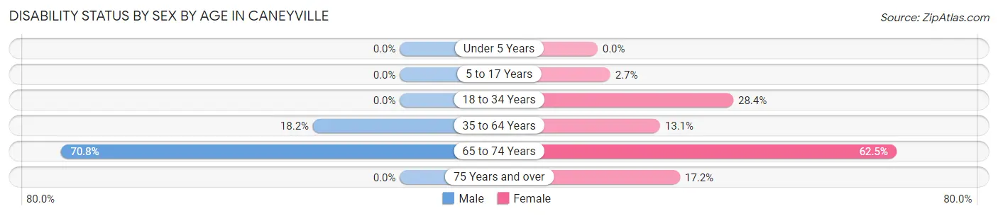 Disability Status by Sex by Age in Caneyville